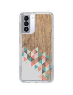Coque Samsung Galaxy S21 FE Wood Bois Azteque Triangles Archiwoo - Pura Vida