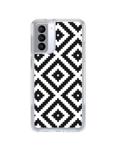Coque Samsung Galaxy S21 FE Diamond Chevron Black and White - Pura Vida