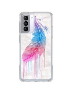 Coque Samsung Galaxy S21 FE Plume arc-en-ciel - Rachel Caldwell