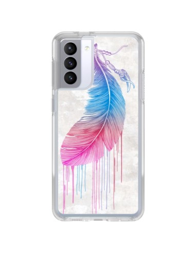 Coque Samsung Galaxy S21 FE Plume arc-en-ciel - Rachel Caldwell