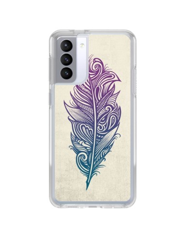 Coque Samsung Galaxy S21 FE Feather Plume Arc En Ciel - Rachel Caldwell