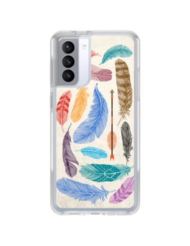 Coque Samsung Galaxy S21 FE Feather Plumes Multicolores - Rachel Caldwell