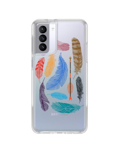 Coque Samsung Galaxy S21 FE Plume Feather Couleur Transparente - Rachel Caldwell