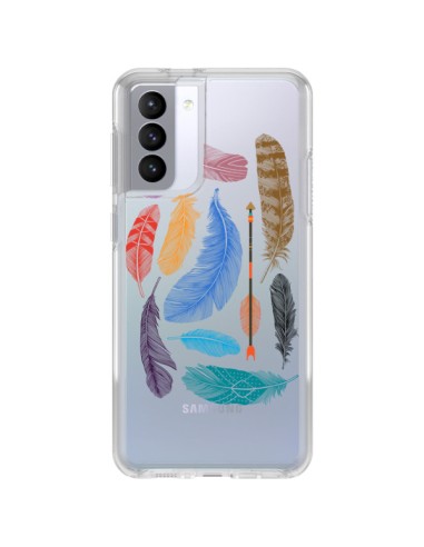 Samsung Galaxy S21 FE Case Plume Colorful Clear - Rachel Caldwell