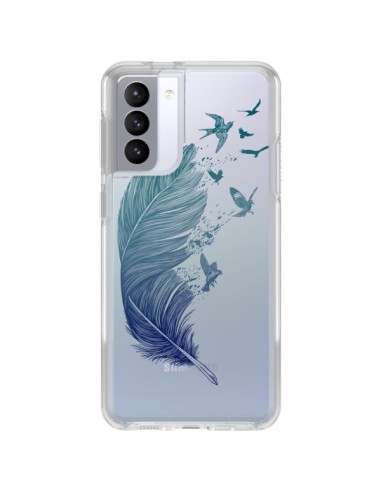 Cover Samsung Galaxy S21 FE Piuma Vola Uccelli Trasparente - Rachel Caldwell