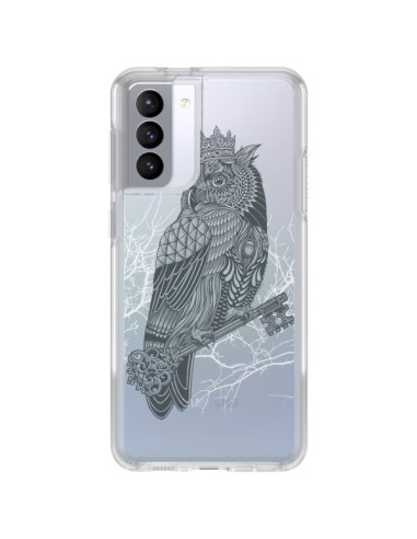 Coque Samsung Galaxy S21 FE Owl King Chouette Hibou Roi Transparente - Rachel Caldwell