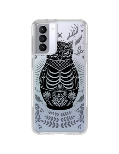 Cover Samsung Galaxy S21 FE Owl Gufo Scheletro Trasparente - Rachel Caldwell