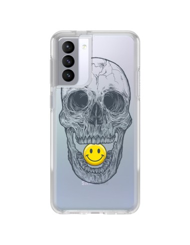 Coque Samsung Galaxy S21 FE Tête de Mort Smiley Transparente - Rachel Caldwell