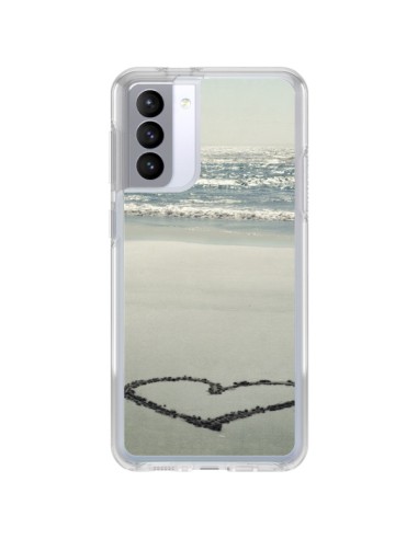 Coque Samsung Galaxy S21 FE Coeoeur Plage Beach Mer Sea Love Sable Sand - R Delean
