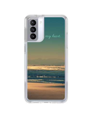 Cover Samsung Galaxy S21 FE Be still my heart Mare Oceano Sabbia Spiaggia - R Delean