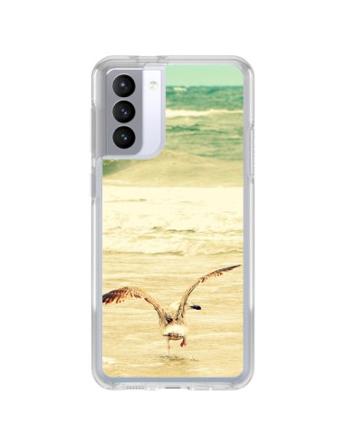 Cover Samsung Galaxy S21 FE Gabbiano Mare Oceano Sabbia Spiaggia Paesaggio - R Delean