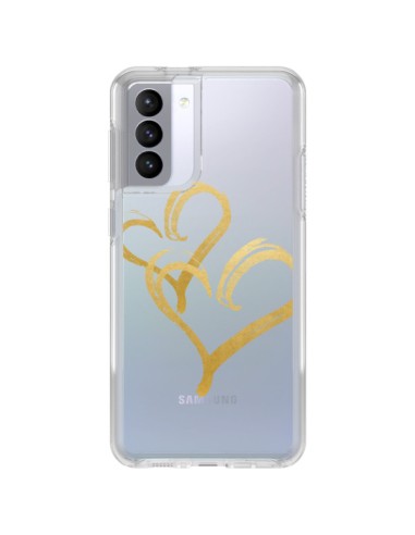 Coque Samsung Galaxy S21 FE Deux Coeurs Love Amour Transparente - Sylvia Cook