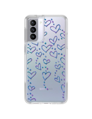 Samsung Galaxy S21 FE Case Hearts Floating Clear - Sylvia Cook