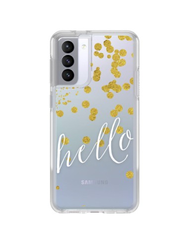 Coque Samsung Galaxy S21 FE Hello, Bonjour Transparente - Sylvia Cook