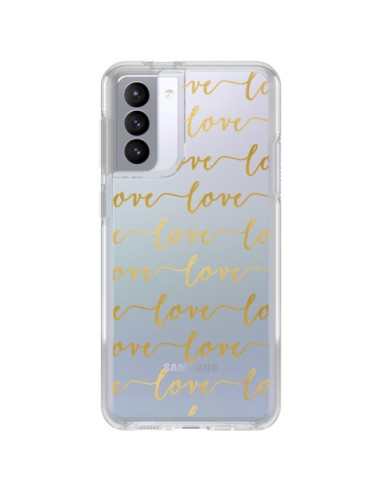 Coque Samsung Galaxy S21 FE Love Amour Repeating Transparente - Sylvia Cook
