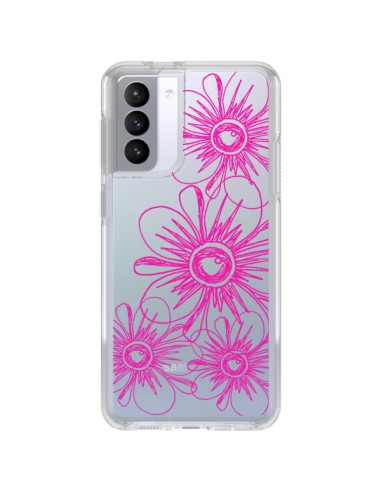 Coque Samsung Galaxy S21 FE Spring Flower Fleurs Roses Transparente - Sylvia Cook