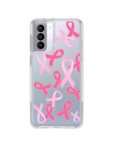 Cover Samsung Galaxy S21 FE Nastri Rosa Trasparente - Sylvia Cook