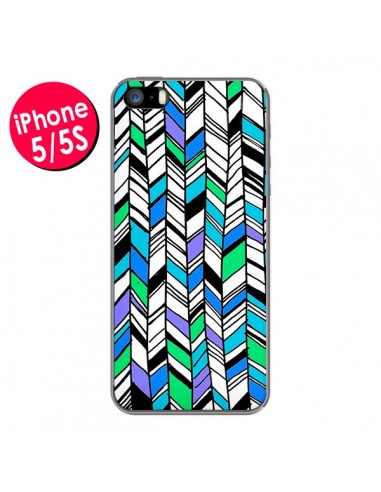 Coque Graphic Azteque Bleu Vert pour iPhone 5 et 5S - Léa Clément