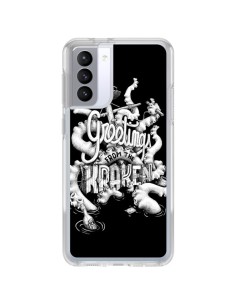 Coque Samsung Galaxy S21 FE Greetings from the kraken Tentacules Poulpe - Senor Octopus