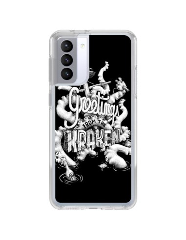 Coque Samsung Galaxy S21 FE Greetings from the kraken Tentacules Poulpe - Senor Octopus