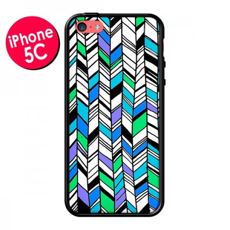 Coque Graphic Azteque Bleu Vert pour iPhone 5C - Léa Clément Coque Graphic Azteque Bleu Vert pour iPhone 5C - Léa Clément