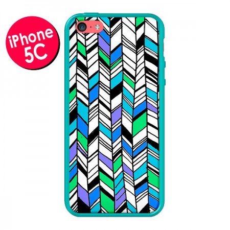 Coque Graphic Azteque Bleu Vert pour iPhone 5C - Léa Clément Coque Graphic Azteque Bleu Vert pour iPhone 5C - Léa Clément