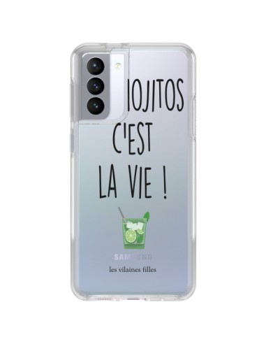 Cover Samsung Galaxy S21 FE Les Mojitos, c'est la vie Trasparente - Les Vilaines Filles