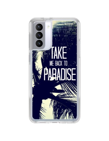 Cover Samsung Galaxy S21 FE Take me back to paradise USA Palme - Tara Yarte