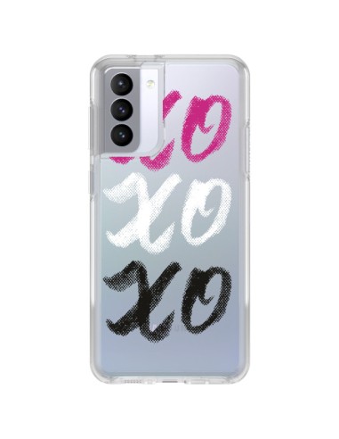 Coque Samsung Galaxy S21 FE XoXo Rose Blanc Noir Transparente - Yohan B.