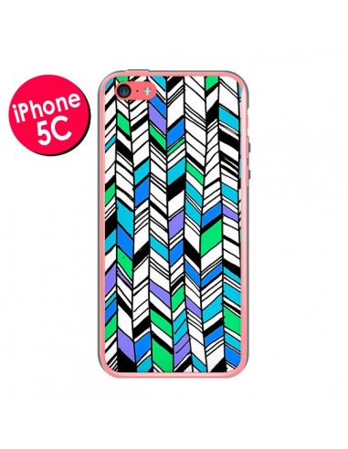 Coque Graphic Azteque Bleu Vert pour iPhone 5C - Léa Clément