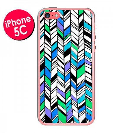 Coque Graphic Azteque Bleu Vert pour iPhone 5C - Léa Clément Coque Graphic Azteque Bleu Vert pour iPhone 5C - Léa Clément