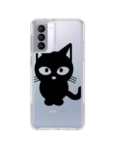 Coque Samsung Galaxy S21 FE Chat Noir Cat Transparente - Yohan B.