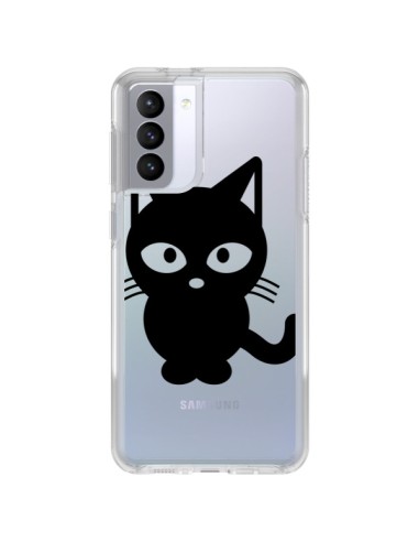 Cover Samsung Galaxy S21 FE Gatto Nero Trasparente - Yohan B.