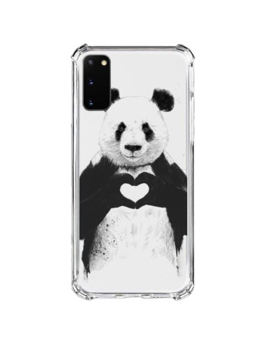 Coque Samsung Galaxy S20 FE Panda All You Need Is Love Transparente - Balazs Solti
