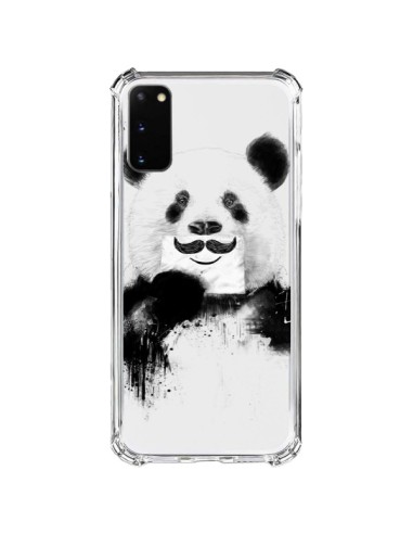 Coque Samsung Galaxy S20 FE Funny Panda Moustache Transparente - Balazs Solti