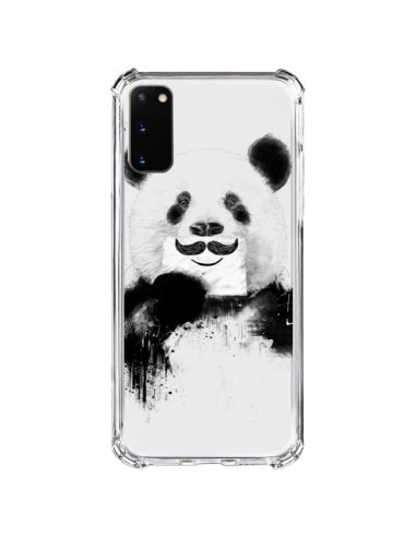 Cover Samsung Galaxy S20 FE Panda Divertene Baffi Trasparente - Balazs Solti