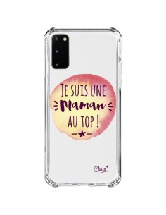 Coque Samsung Galaxy S20 FE Je suis une Maman au Top Orange Transparente - Chapo