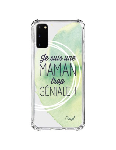 Coque Samsung Galaxy S20 FE Je suis une Maman trop Géniale Vert Transparente - Chapo