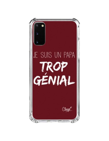 Coque Samsung Galaxy S20 FE Je suis un Papa trop Génial Rouge Bordeaux - Chapo