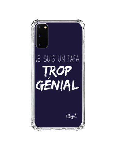 Coque Samsung Galaxy S20 FE Je suis un Papa trop Génial Bleu Marine - Chapo