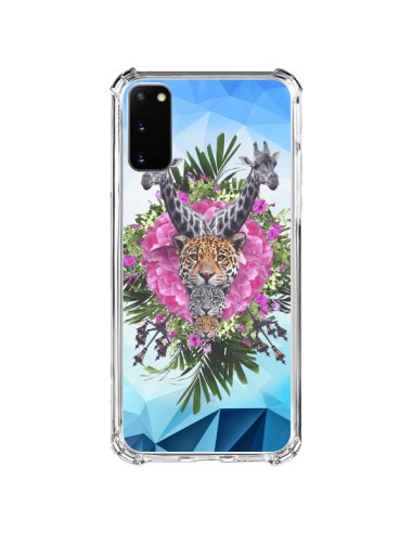 Coque Samsung Galaxy S20 FE Girafes Lion Tigre Jungle - Eleaxart
