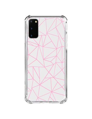 Coque Samsung Galaxy S20 FE Lignes Triangle Rose Transparente - Project M