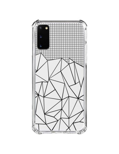 Coque Samsung Galaxy S20 FE Lignes Grille Grid Abstract Noir Transparente - Project M