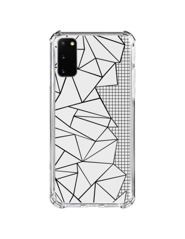 Coque Samsung Galaxy S20 FE Lignes Grilles Side Grid Abstract Noir Transparente - Project M