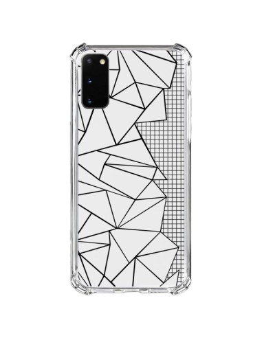 Samsung Galaxy S20 FE Case Lines Side Grid Abstract Black Clear - Project M