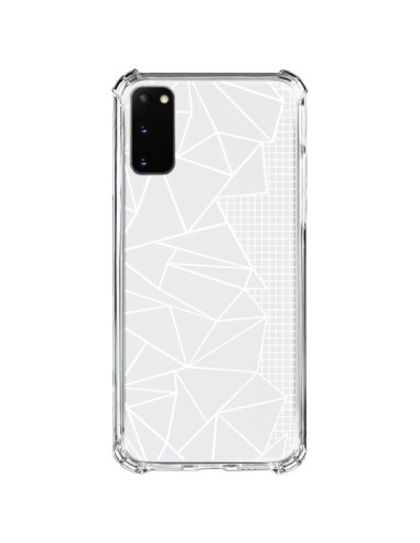 Cover Samsung Galaxy S20 FE Linee Griglia Side Grid Astratto Bianco Trasparente - Project M