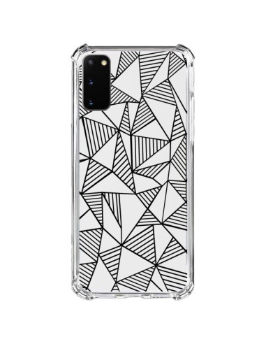 Cover Samsung Galaxy S20 FE Linee Griglia Triangles Grid Astratto Nero Trasparente - Project M