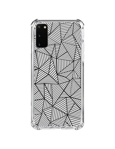 Cover Samsung Galaxy S20 FE Linee Griglia Triangles Full Grid Astratto Nero Trasparente - Project M