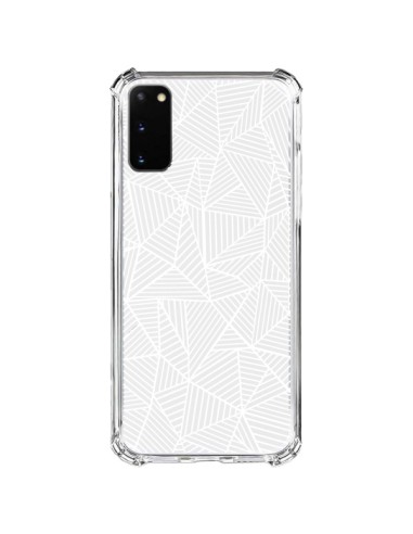 Cover Samsung Galaxy S20 FE Linee Griglia Triangles Full Grid Astratto Bianco Trasparente - Project M