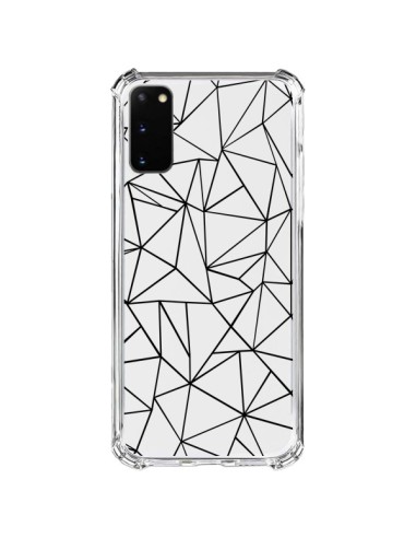 Coque Samsung Galaxy S20 FE Lignes Triangles Grid Abstract Noir Transparente - Project M